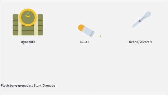 卡通动画军事武器图标素材包AE模板