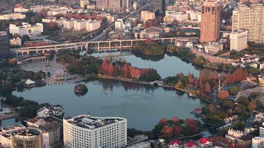 安徽芜湖鸠兹风景区航拍