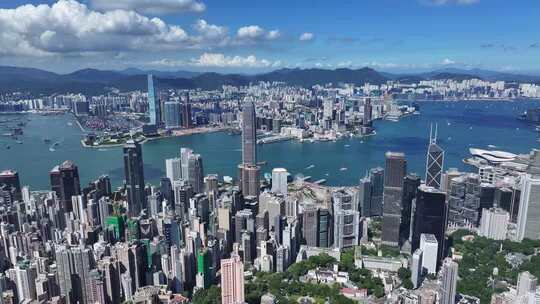 香港维多利亚港航拍