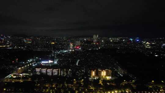 广州城市夜景万家灯火航拍