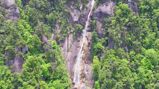 杭州临安牵牛岗山涧瀑布风景航拍