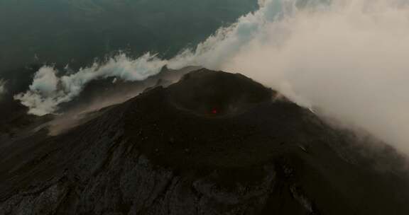 火山，烟雾，危地马拉，火地岛