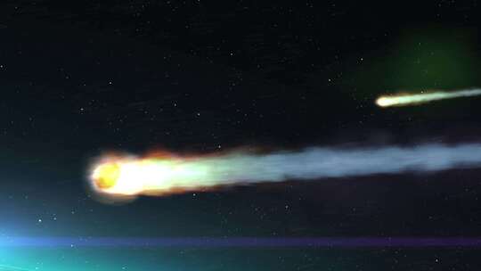 地球大气中的小行星燃烧（3件装）