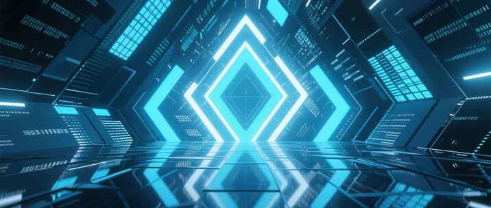 科技感未来空间隧道场景