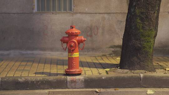广州荔湾越秀东山口夜晚灯光黄昏街边消防栓视频素材模板下载