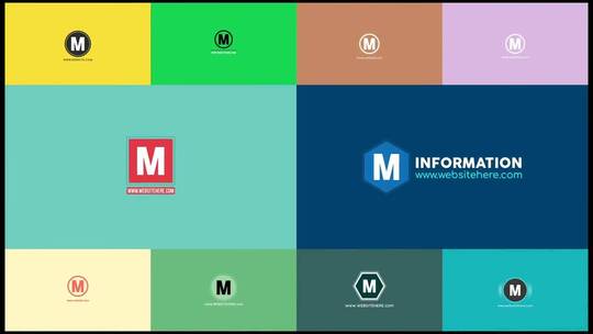 10个极简标志logo展示企业公司组织标识介绍开场AE模板