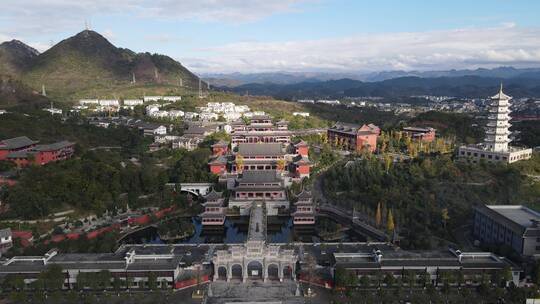 贵州贵阳大兴国寺航拍 (1)视频素材模板下载