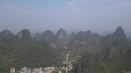 航拍广西桂林山水风光