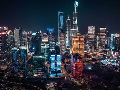 上海陆家嘴CBD夜景