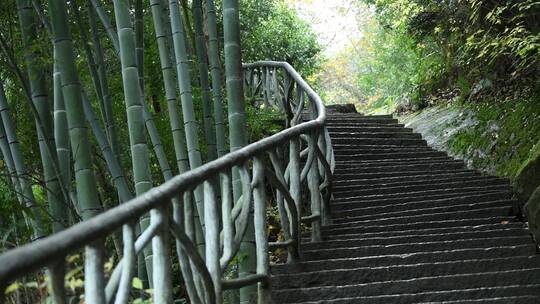 天台山石梁飞瀑瀑布水流