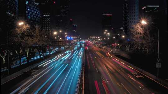 城市夜景夜晚车流