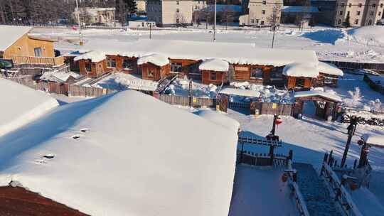 中国雪乡雪景航拍