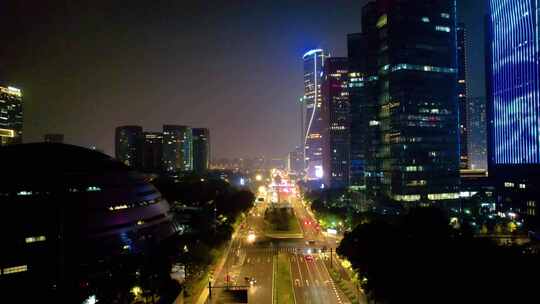 杭州钱江新城来福士洲际酒店夜景视频素材