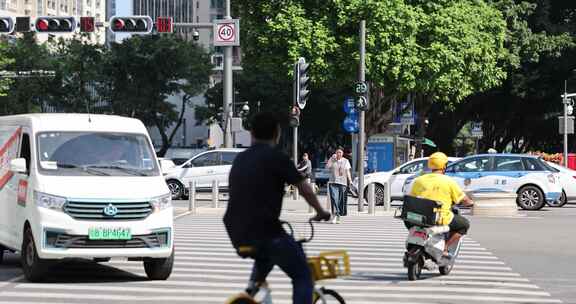 4K红绿灯过马路特写3