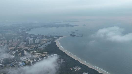 航拍漳州东山岛海上风光日出