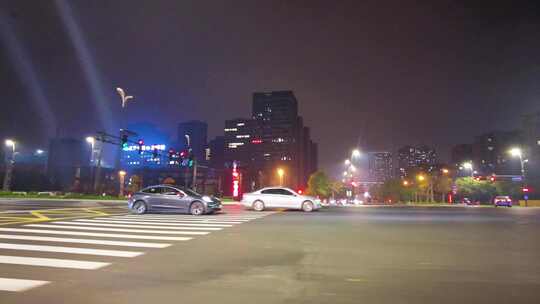 城市夜景开车视频素材