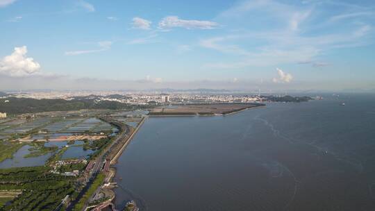 珠江口海域沿岸航拍