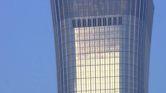 移动镜头北京城最高建筑中国尊特写微距