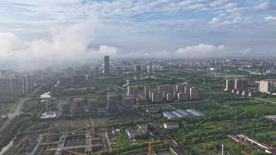 上海嘉定新城航拍视频素材模板下载
