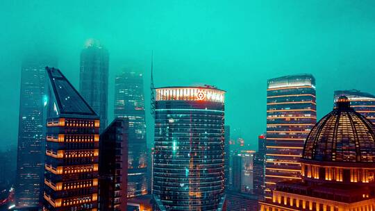 上海城市夜景风光视频素材模板下载