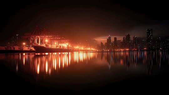 光影交织的城市律动，科技与自然的和谐共生