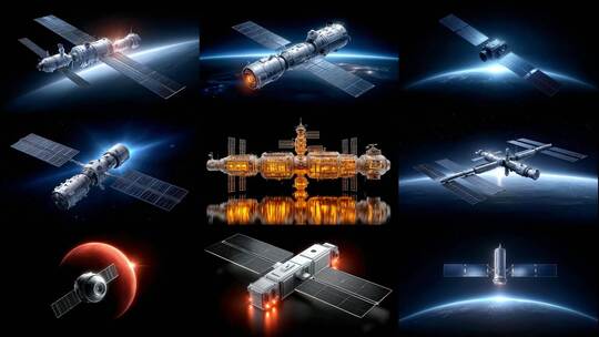 浩瀚宇宙卫星巡航探索星辰奥秘高清在线视频素材下载