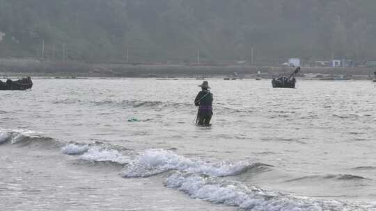 广东茂名电白区沙滩航拍