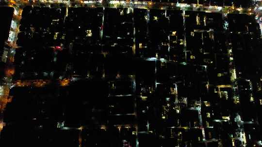 云南大理古城夜景灯光航拍视频素材模板下载