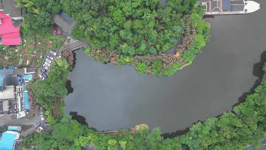 航拍衡阳平湖公园美景