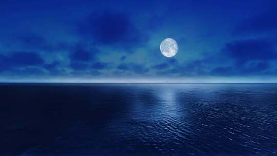 湖面夜晚月亮