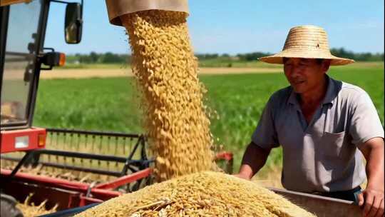 水稻稻谷大米米饭农业粮食丰收稻田乡村振兴