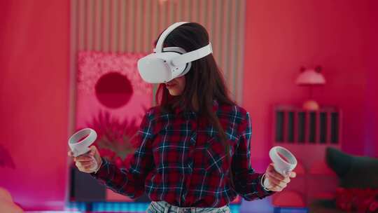 女人， Vr，虚拟现实，护目镜