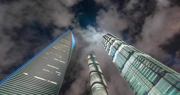 上海陆家嘴地标建筑夜景