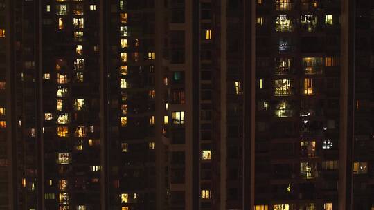 城市万家灯火通明住宅夜景视频素材