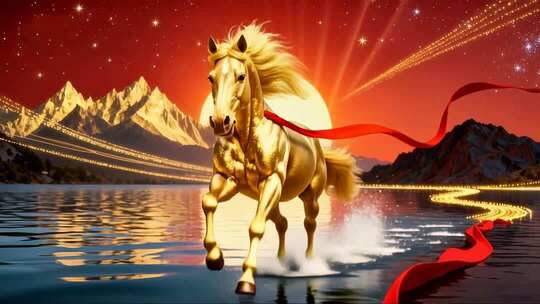 4k金色骏马奔跑2026年会合集