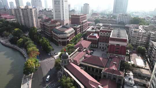 天津海河风景线城市建筑风光航拍