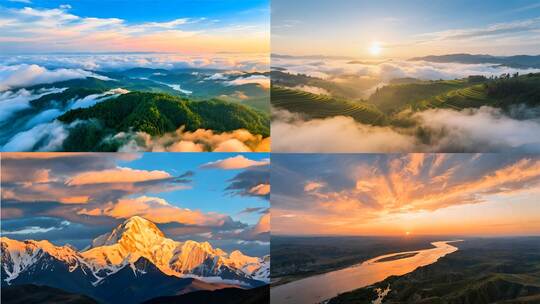祖国大好河山 中国梦 波澜壮阔 自然风景