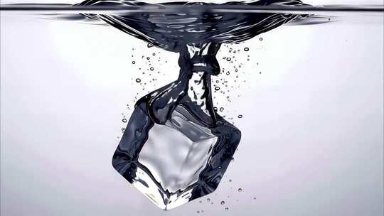 透明冰块水滴慢镜头