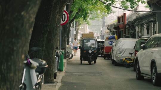老北京胡同文化下象棋遛鸟