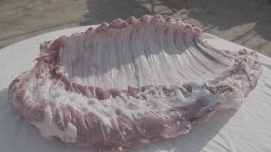 杀年猪的猪肉LOG视频素材模板下载
