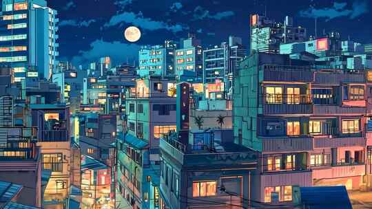 晚安城市 夜晚静谧城市 迷人夜色万家灯火