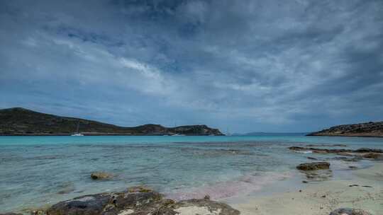 海滩，风景如画，希腊，海