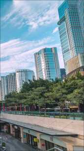 广州_花城汇_花城广场_城市天空白云延时_竖屏