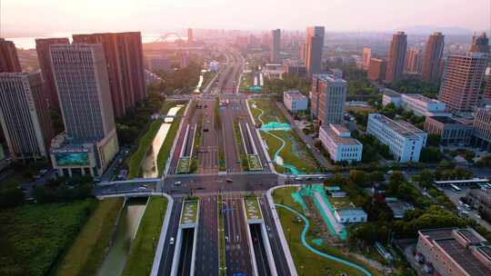 杭州钱塘江江景城市风景延时