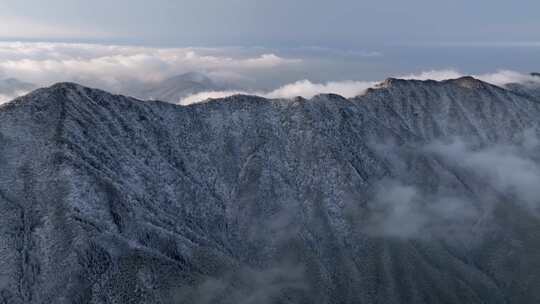 浙江丽水遂昌白马山森林公园4K云海雪景航拍