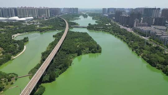 航拍湖北武汉城市风光旅游景点