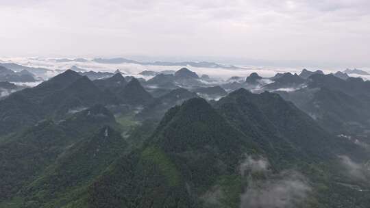 广西山水航拍延时