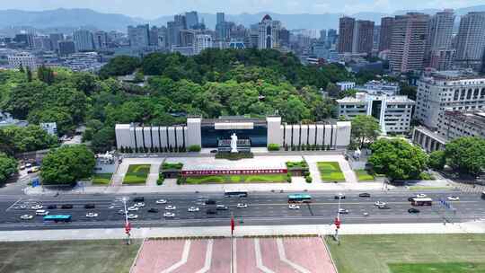 福州五一广场航拍于山风景区于山堂城市风景