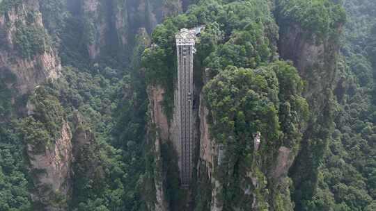 湖南省张家界景区阿凡达取景地奇峰穿云航拍