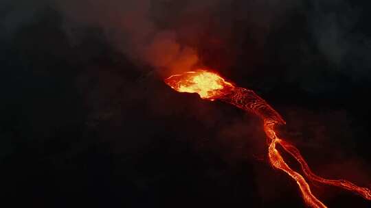 火山，熔岩，山，火